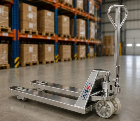 Stainless Steel Pallet Trucks for Food, Dairy and Pharma Facilities